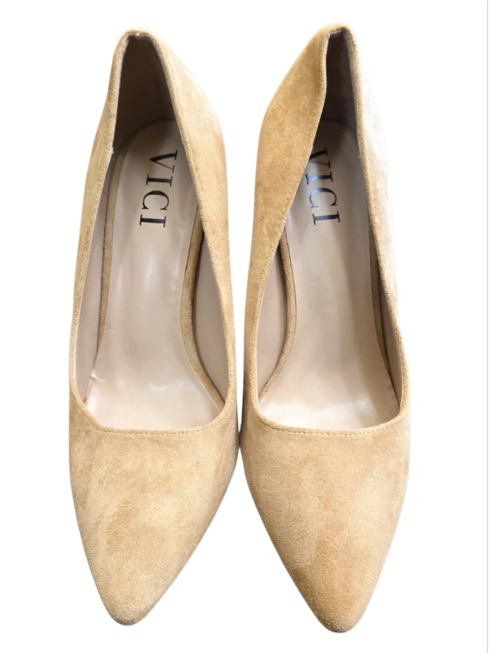 LNWOT - Vici Tan Pointed-Toe Faux Suede Stiletto Heels Sz 8.5
